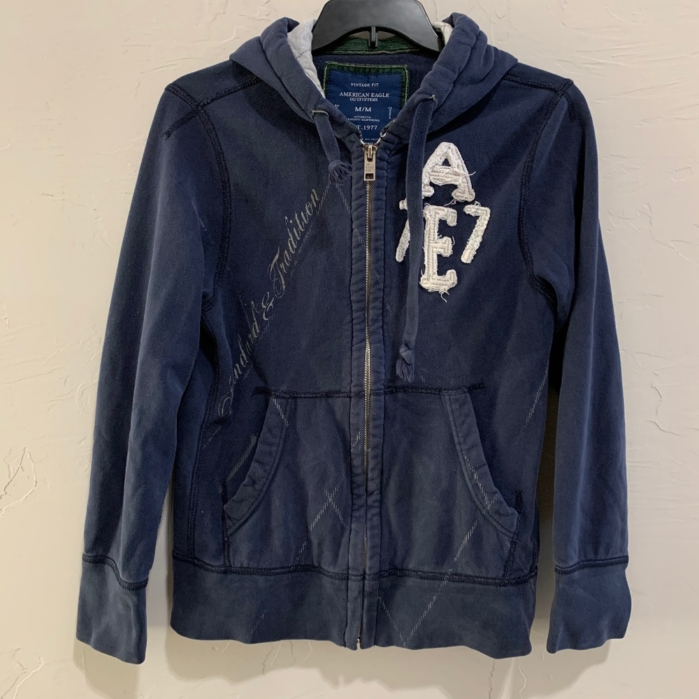 American Eagle Outfitters Navy Zipper Hoodie